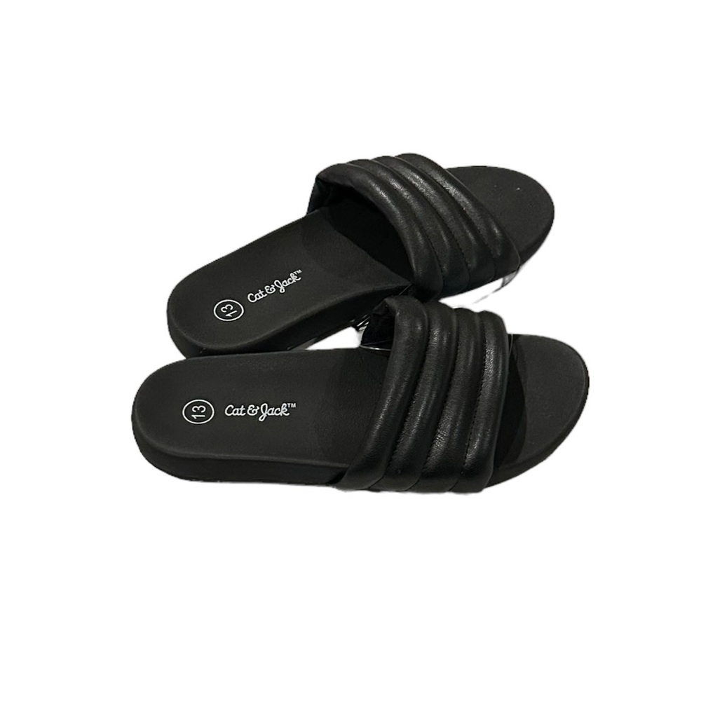 Cat & Jack Black Shelby Unisex Slides 13 - Picture 3 of 6